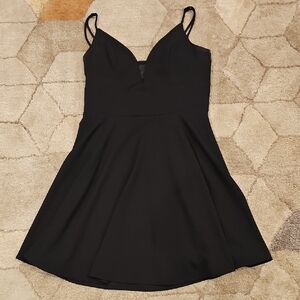 B Darlin Black Spaghetti Strap A-Line Mini Dress